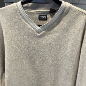 Ping Men's Beige V-Neck Sweater